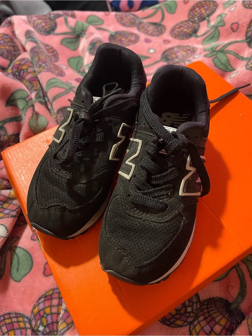 New Balance Kids Black and White Casual Sneakers